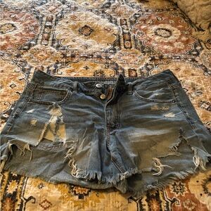 American Eagle Outfitters Blue Jean Shorts Distressed Style